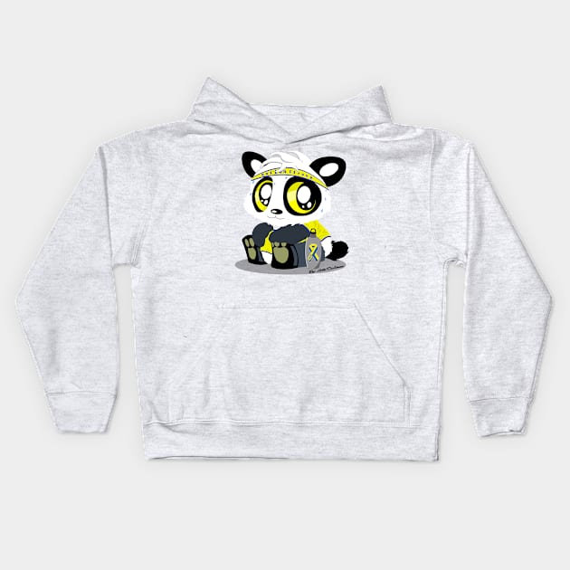 Boston Marathon Panda Kids Hoodie by PandaBoxArt